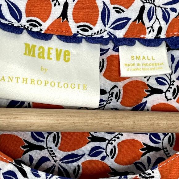 MAEVE BY ANTHROPOLOGIE ‎ MULTICOLOR  ALL OVER PRINT  TOP SIZE S - Picture 4 of 10